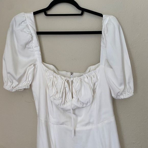 HOUSE OF CB 'Tallulah' White Puff Sleeve Midi Sundress /Size XL or L+ - Picture 5 of 14